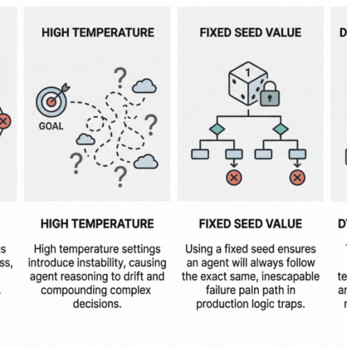 Why Agents Fail: The Role of Seed Values and Temperature in Agentic Loops